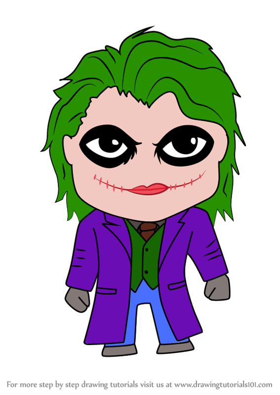 567x800 Learn How To Draw Kawaii The Joker (Kawaii Characters) Step By