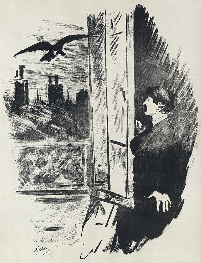 640x840 Manet Illustrates Edgar Allan Poe's The Raven, In A French