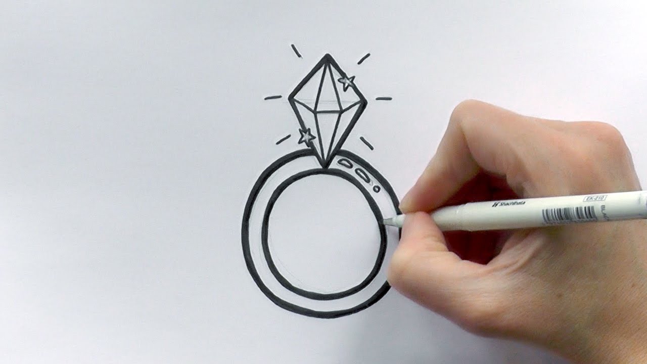 1280x720 How To Draw A Cartoon Diamond Ring For Valentine's Day