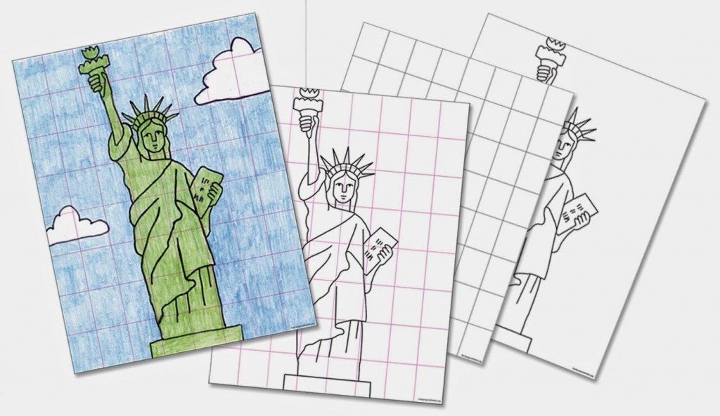 1024x593 Draw The Statue Of Liberty With The Grid Method