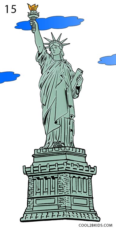 383x750 How To Draw The Statue Of Liberty (Step By Step Pictures) Cool2bkids