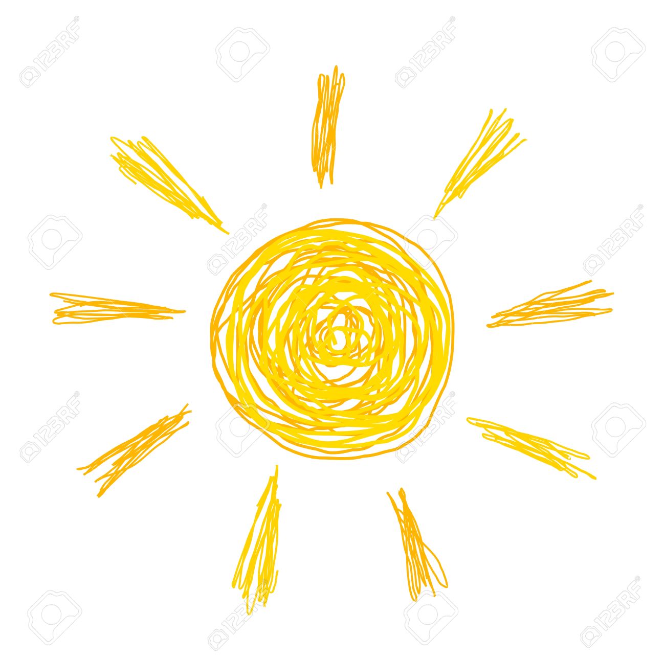 1300x1289 Doodle Sun Drawing. Vector Illustration Royalty Free Cliparts