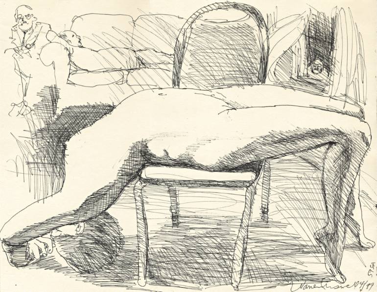 770x597 Saatchi Art Study For Therapy I The Voyeur Drawing By Warren