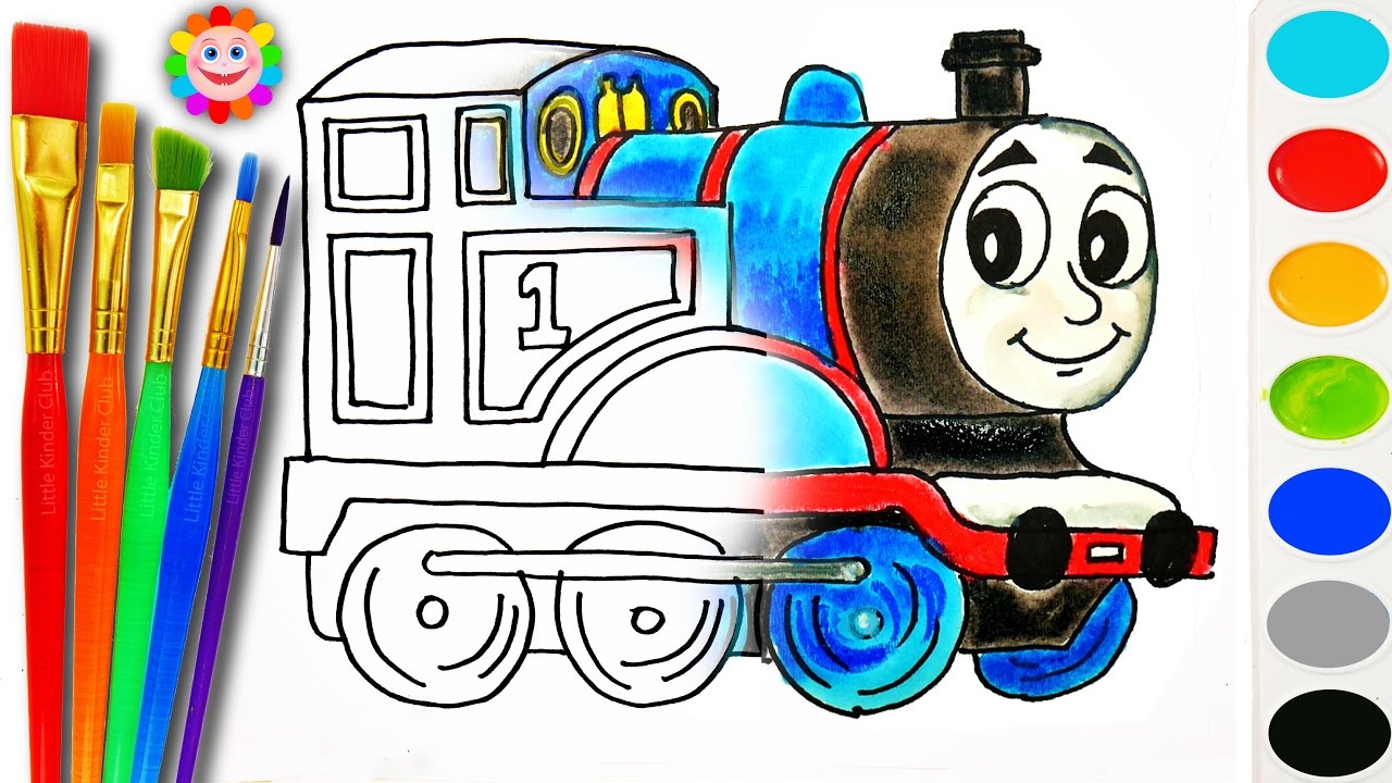 1280x720 Coloring With Thomas And Fiends How To Draw Thomas The Tank Engine