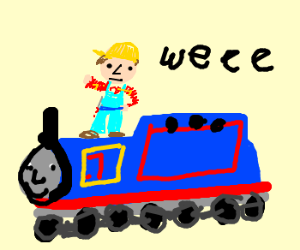 300x250 Bob The Builder Riding Thomas The Train