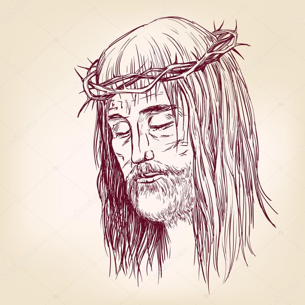 1024x1024 Jesus Christ, The Son Of God In Crown Of Thorns On His Head,