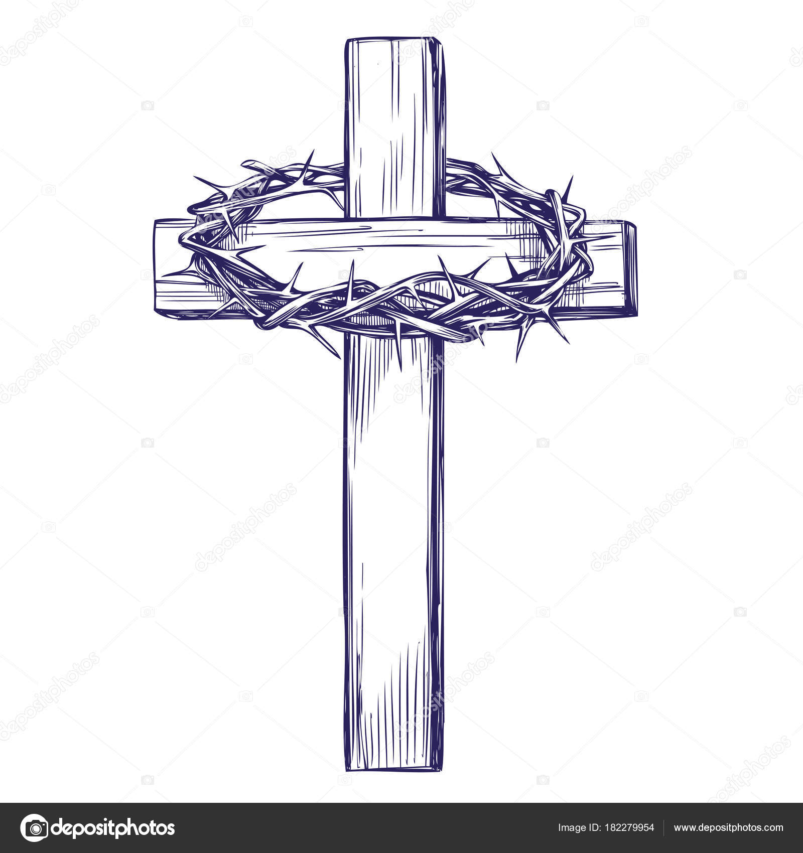 1600x1700 Crown Of Thorns, Wooden Cross. Easter Symbol Of Christianity