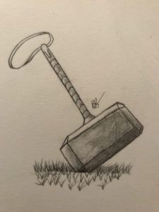 225x300 Thor's Hammer Mjolnir Drawing 365 Day Drawing Challenge