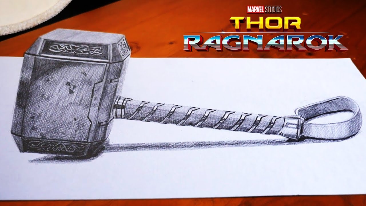 1280x720 Trick Art Thor's Hammer 3d Drawing