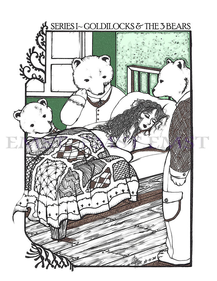 695x900 Goldilocks And The Three Bears Drawing By Emlyne Tan