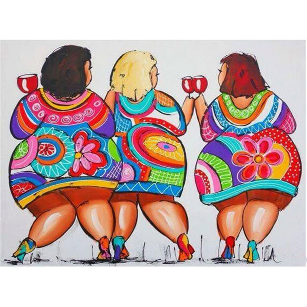 1000x1000 Ya Zooey Nuo Diamond Mosaic Three Girls Drink Wine Crystal Pattern