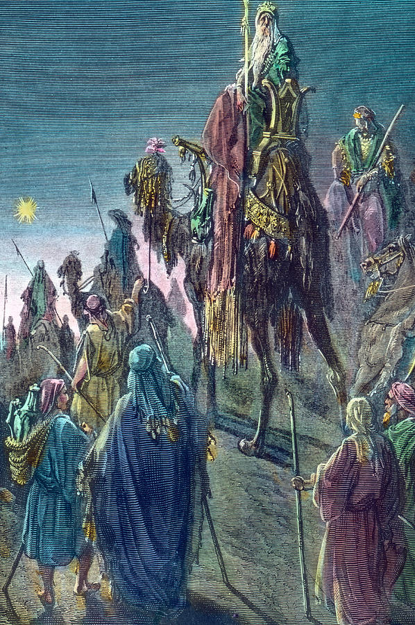 598x900 Three Kings Christmas Card Drawing By Gustave Dore