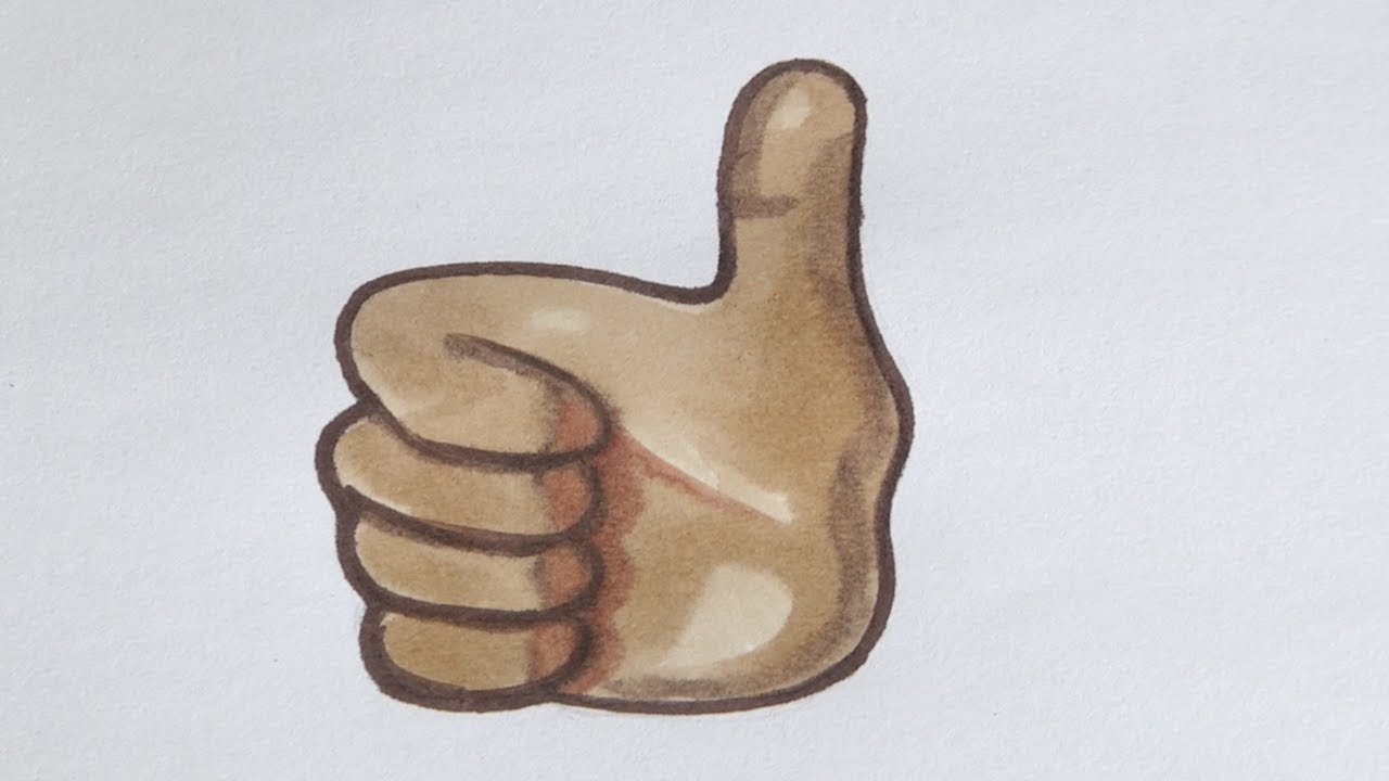 1280x720 How To Draw The Thumbs Up Emoji Step By Step Haji Draws