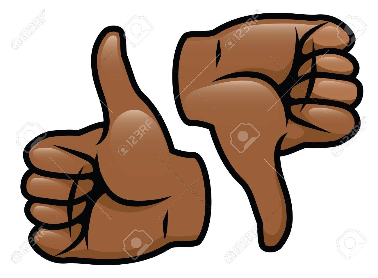 1300x956 A Cartoon Vector Drawing Of A Thumbs Up And A Thumbs Down Royalty