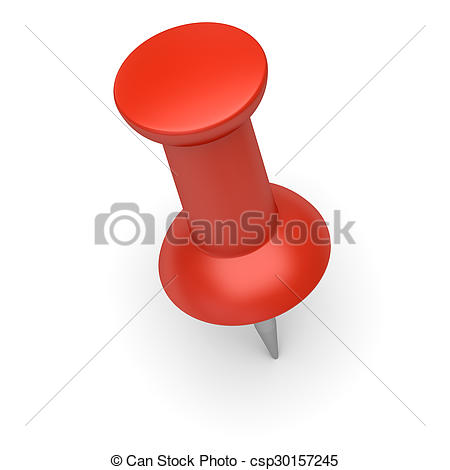 450x470 Red Thumbtack On A White Background. 3d Image Drawing