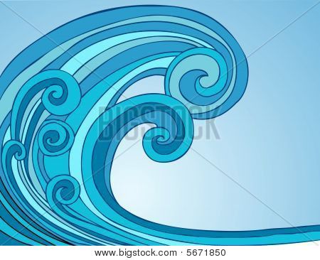 450x366 Picture Or Photo Of Blue Tsunami Wave Cartoon Drawing Isolated