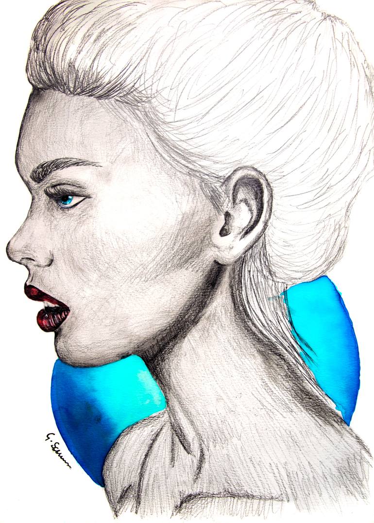 770x1077 Saatchi Art Moon Tide Drawing By Guinevere Saunders