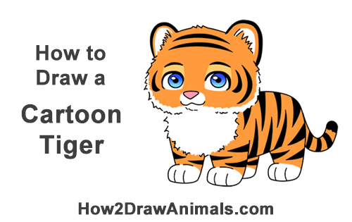 500x315 How To Draw A Tiger (Cartoon)