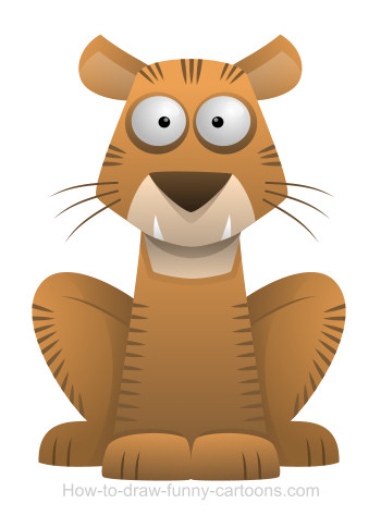 350x474 Drawing A Tiger Cartoon