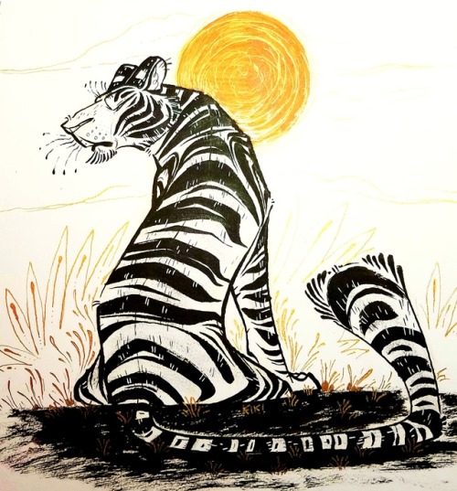 500x537 Ink Tiger Sketch Tumblr