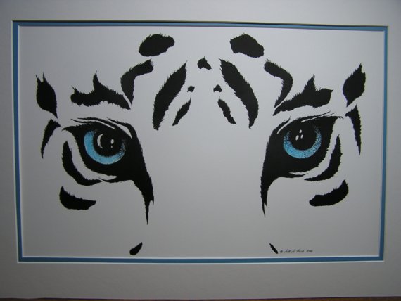 570x428 White Tiger Eyes Print By Mulfordarts On Etsy, $40.00 Stuff