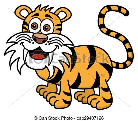 450x394 A Tiger Smiling On Profile Vector Illustration