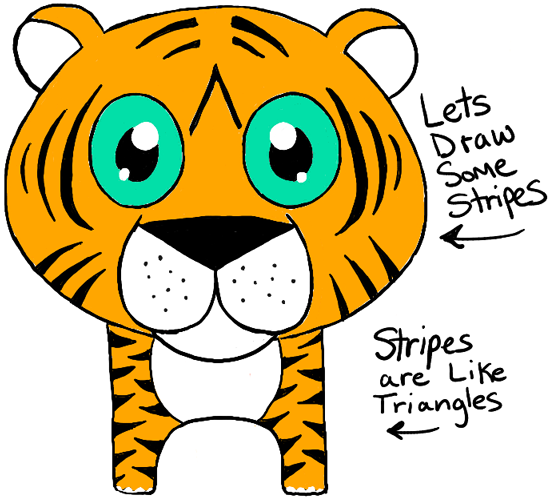 550x497 How To Draw Chibi Tigers Or Baby Tigers Drawing Lesson For Kids
