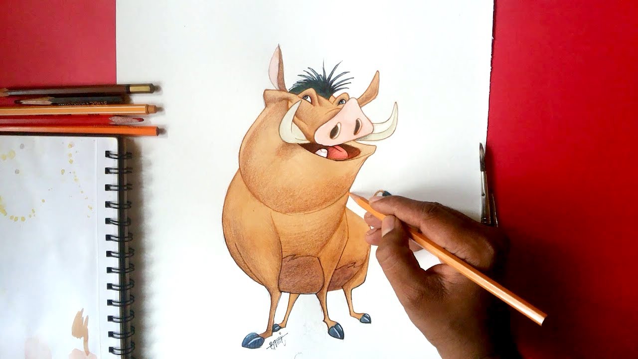 1280x720 How To Draw Pumbaa From Timon And Pumba