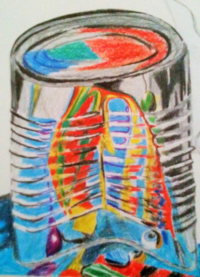 650x900 Tin Can Reflection Still Life Drawing By Jaime Paberzis