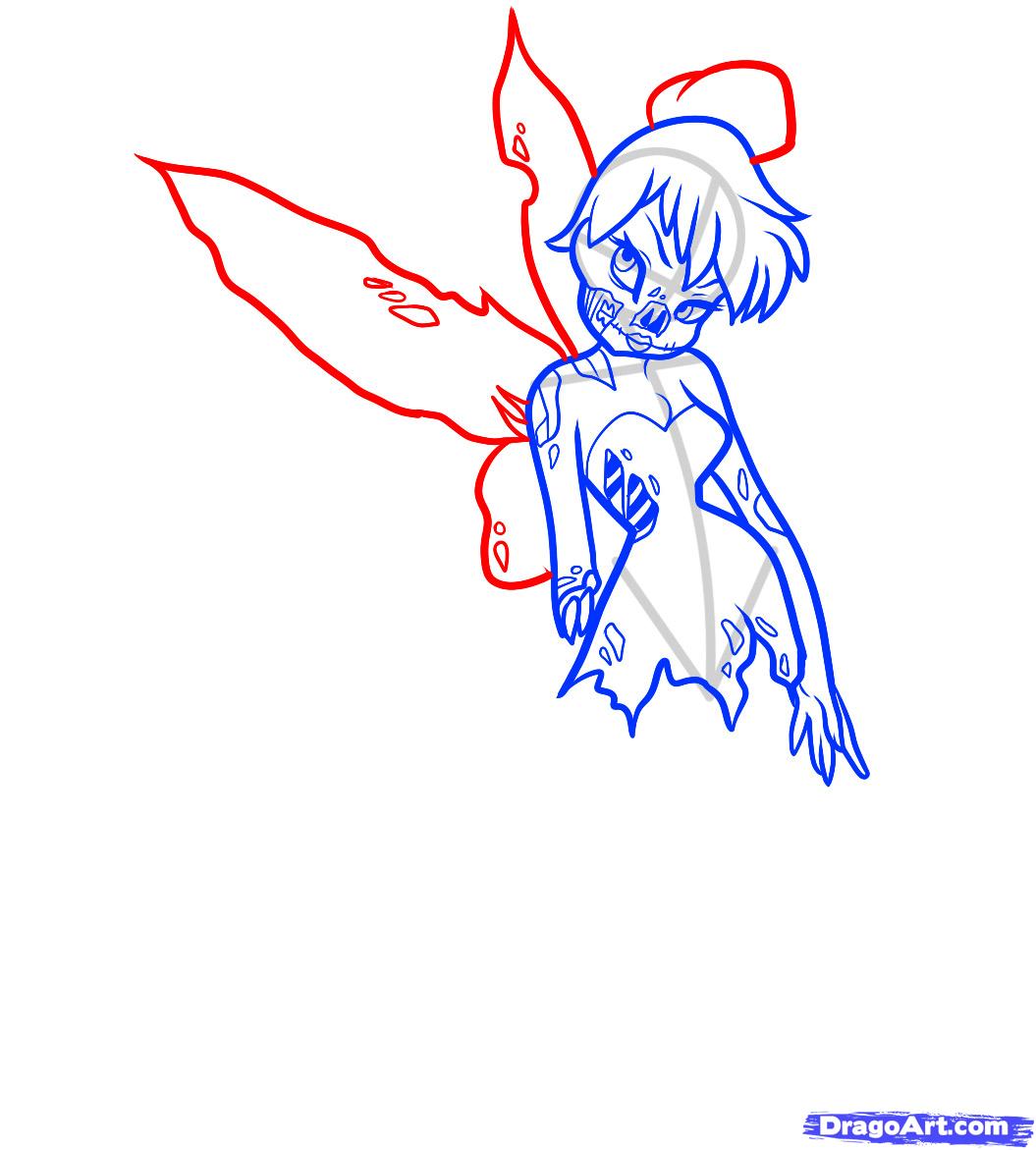 1055x1171 Tinkerbell Wings Drawing Clipart Panda