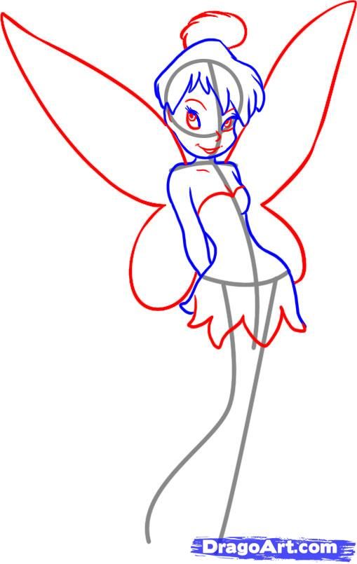 509x805 How To Draw Tinkerbell Step 4 Painted Rocks