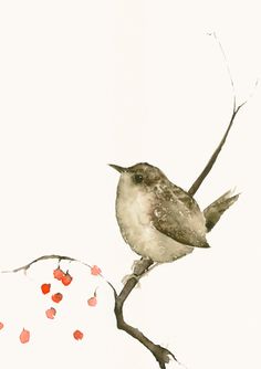 236x334 Watercolor Artwork Print Tiny Lost Bird By Dearcatherina On Etsy