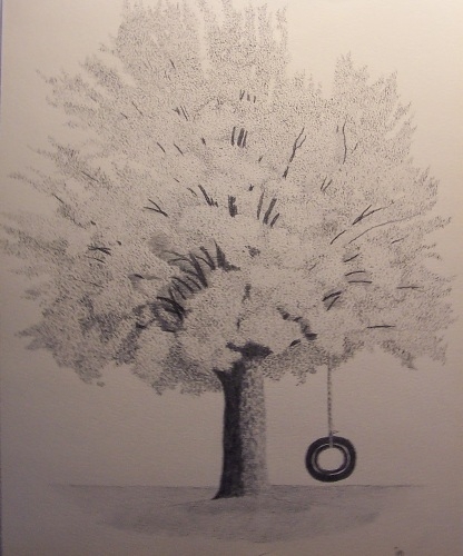 416x500 Tire Swing Drawing Handmade Michigan