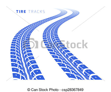 450x372 Tire Tracks. Illustration On White Background Drawing