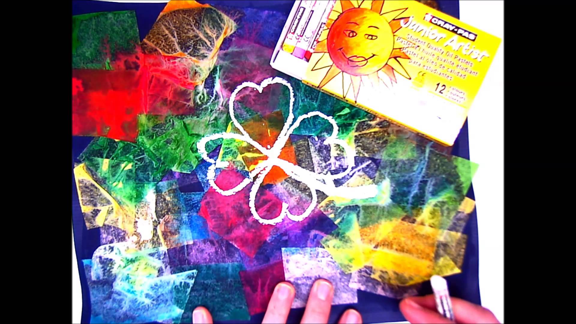 1920x1080 Tissue Paper Collage Drawing