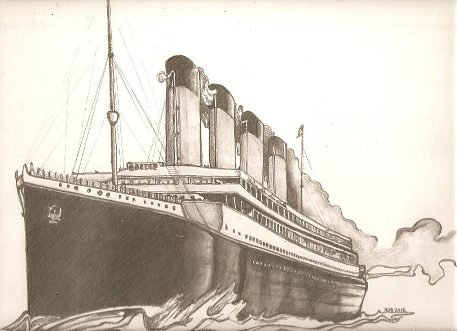 900x653 Titanic Drawing Drawing By Robert Crandall