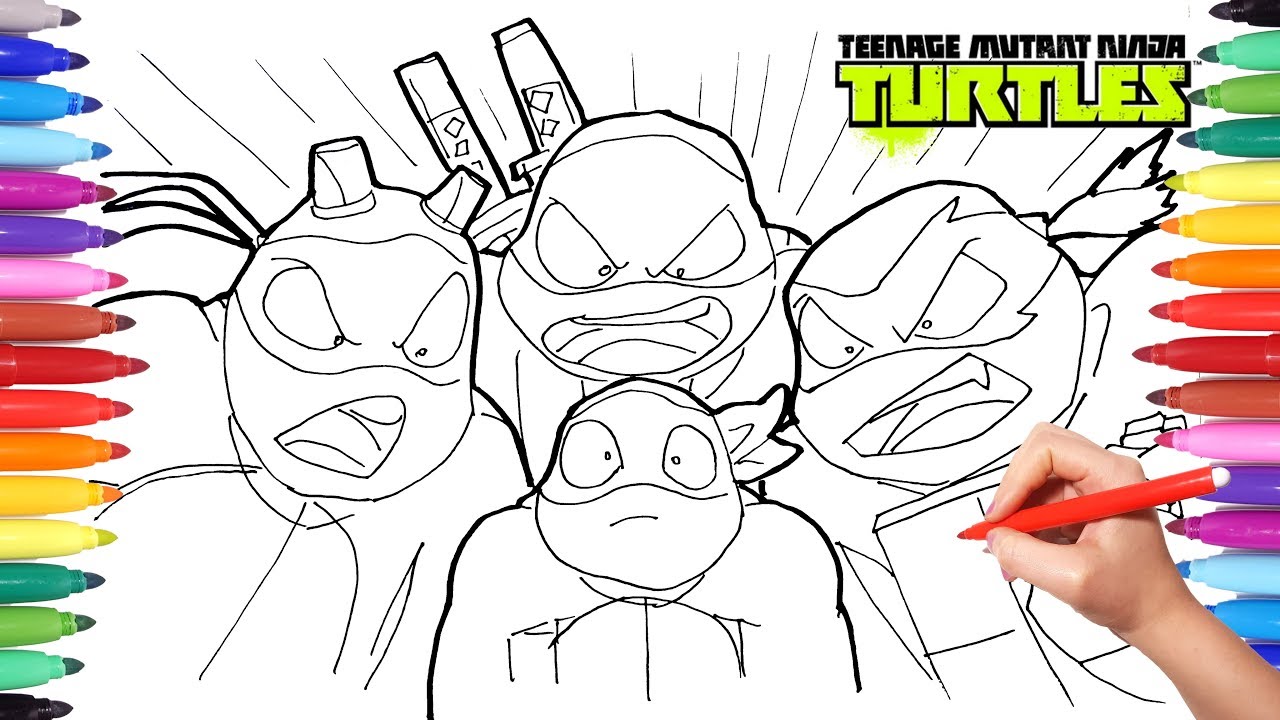 1280x720 Teenage Mutant Ninja Turtles Color Book Tmnt Drawing Leonardo