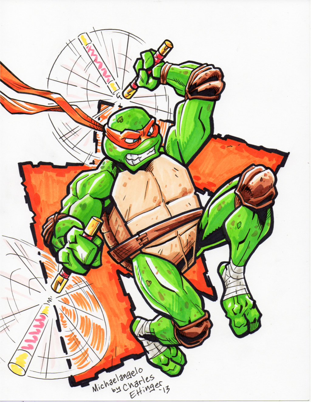 1024x1325 Teenage Mutant Ninja Turtles Michelangelo By Charlesettinger