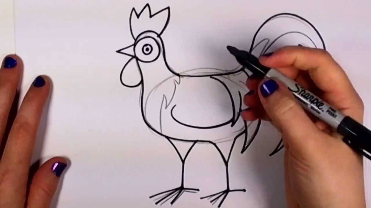 1280x720 How To Draw A Chicken Cartoon