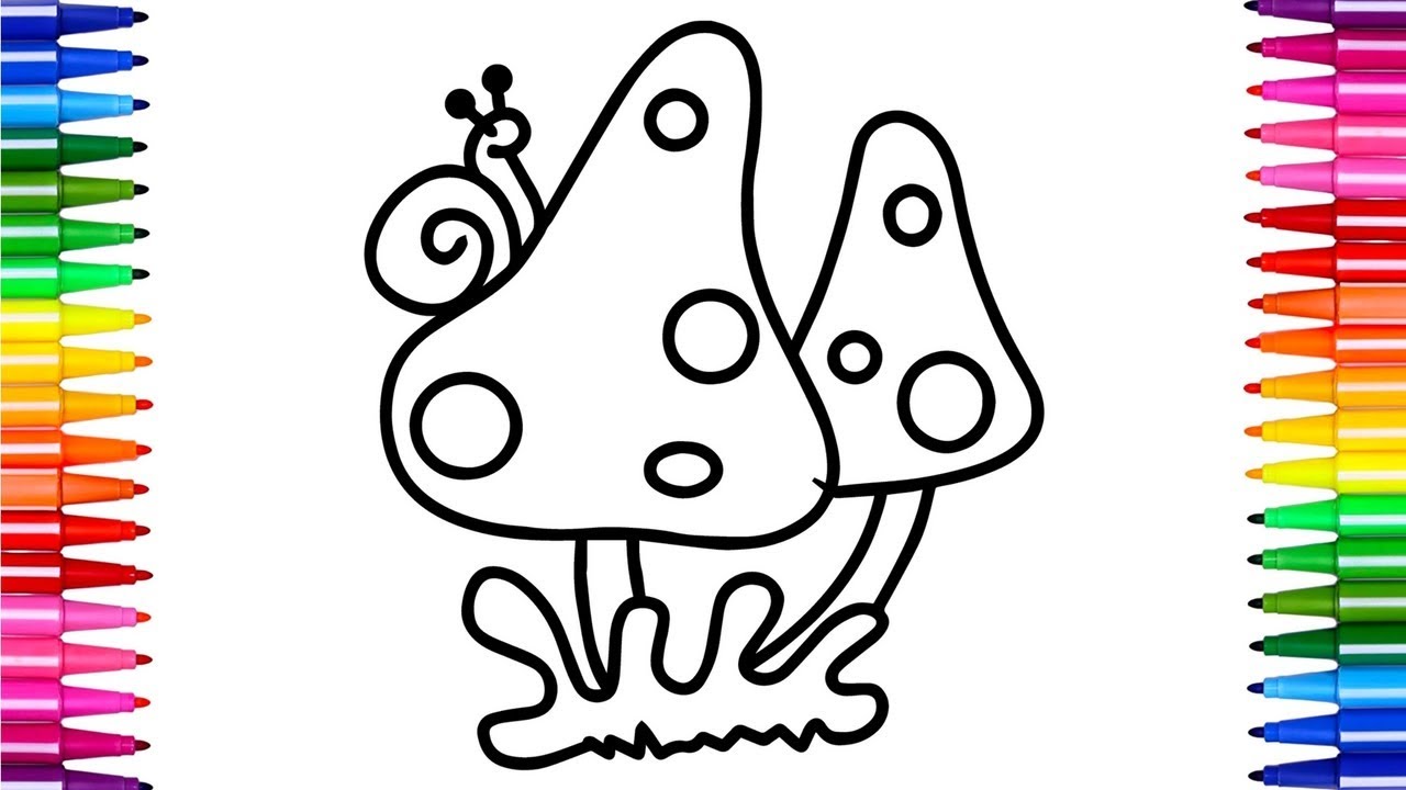 1280x720 Toadstool Drawing And Coloring Pages For Kids Most Colorful Art