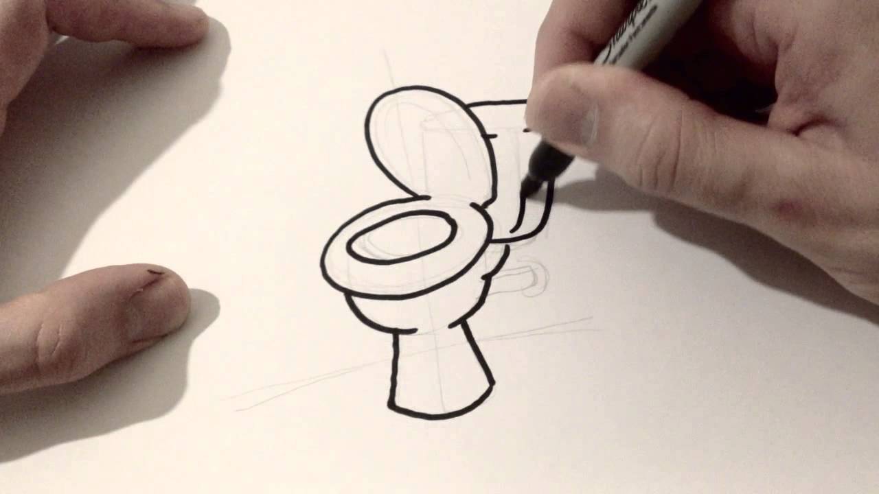 1280x720 Drawing A Cartoon Toilet Bowl