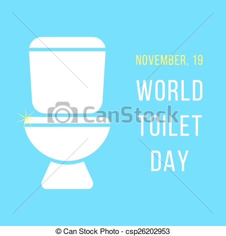450x470 World Day Of The Toilet Bowl. Isolated On Blue Background