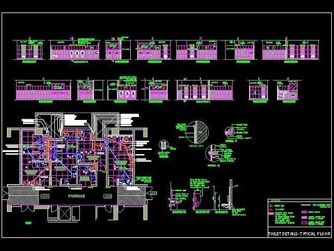480x360 Ladies And Gents Toilet Detail With Plumbing Design Autocad