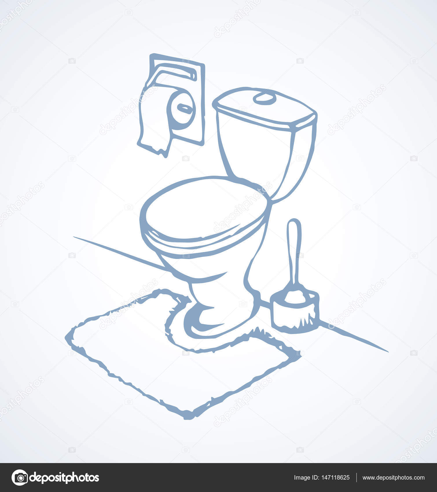 1510x1700 Toilet. Vector Drawing Stock Vector Marinka