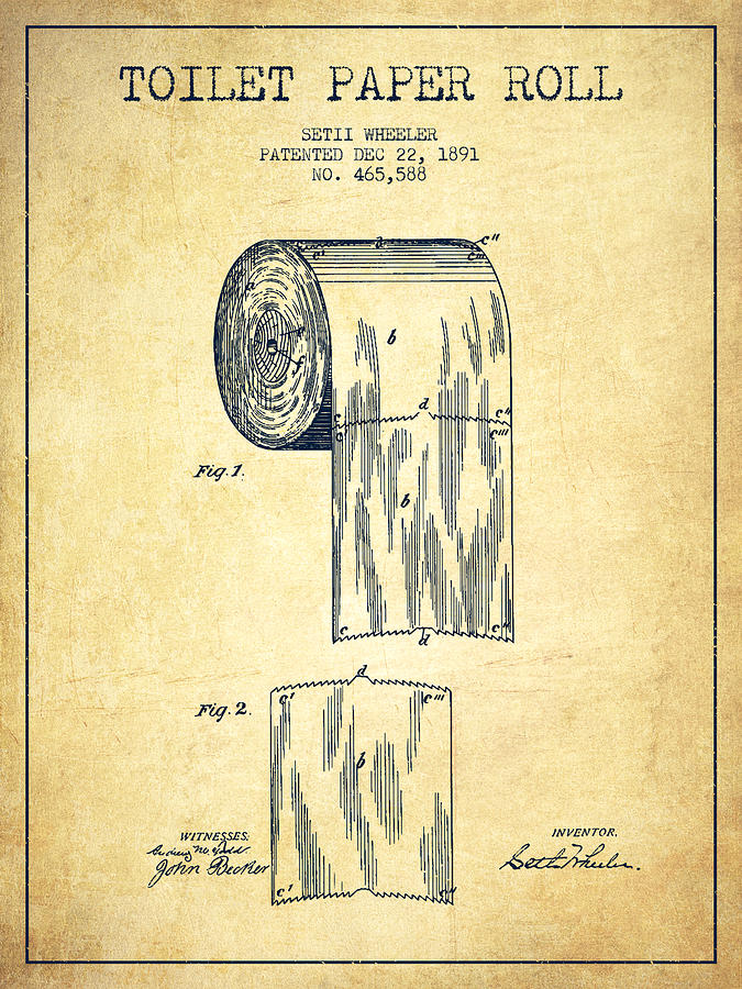 675x900 Toilet Paper Roll Patent Drawing From 1891