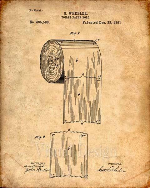 480x600 This Is A Print Of The Patent Drawing For A Toilet Paper Roll
