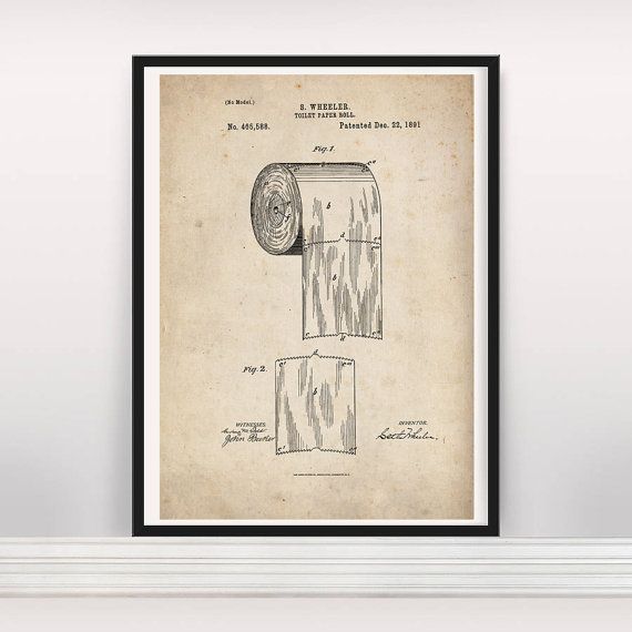 570x570 Toilet Paper Roll Drawing. Patent Drawing. Poster Jbfarm