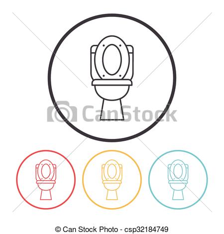 450x470 Toilet Seat Line Icon Eps Vector