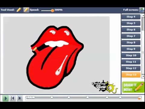 480x360 How To Draw The Rolling Stones Lips And Tongue