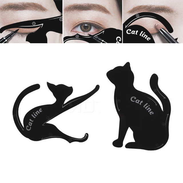 640x640 Eyeliner Stencil Cat Eyebrow Stamping Template Plastic Makeup Tool